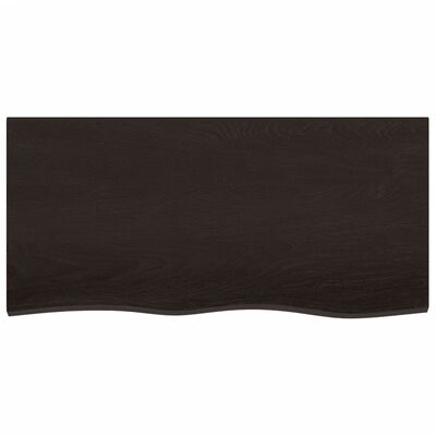 vidaXL Bathroom Countertop Dark Brown 100x50x2 cm Treated Solid Wood