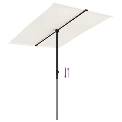 vidaXL Garden Parasol with Aluminium Pole 2x1.5 m Sand White