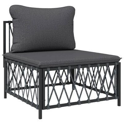 vidaXL 11 Piece Garden Lounge Set with Cushions Anthracite Steel