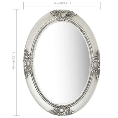 vidaXL Wall Mirror Baroque Style 50x70 cm Silver