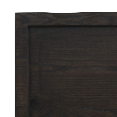 vidaXL Table Top Dark Brown 100x50x(2-4) cm Treated Solid Wood Oak