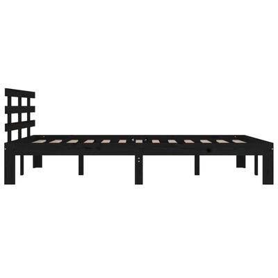 vidaXL Bed Frame without Mattress Black Solid Wood 150x200 cm King Size