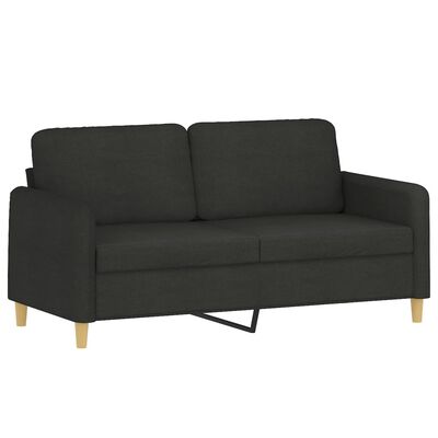 vidaXL 3 Piece Sofa Set with Cushions Black Fabric