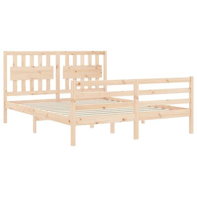 vidaXL Bed Frame without Mattress King Size Solid Wood