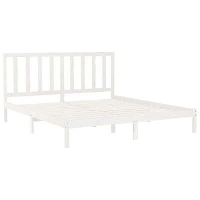 vidaXL Bed Frame without Mattress White 180x200 cm Super King Solid Wood