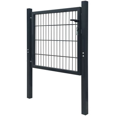 vidaXL Fence Gate Steel Anthracite 105x150 cm