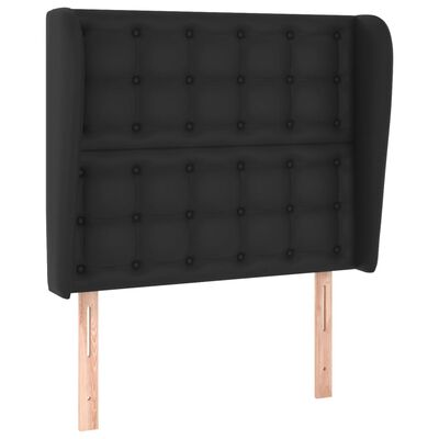 vidaXL Headboard with Ears Black 103 cm Faux Leather