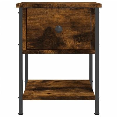 vidaXL Bedside Table Smoked Oak 34x35.5x45 cm Engineered Wood