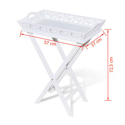 vidaXL Side Table with Tray White