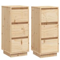 vidaXL Sideboards 2 pcs 32x34x75 cm Solid Wood Pine