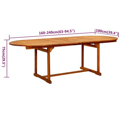 vidaXL 9 Piece Garden Dining Set Solid Wood Acacia