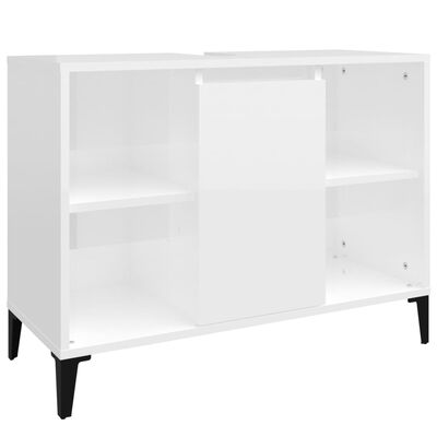 vidaXL Sink Cabinet High Gloss White 80x33x60 cm Engineered Wood