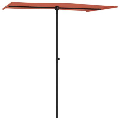 vidaXL Garden Parasol with Aluminium Pole 180x110 cm Terracotta