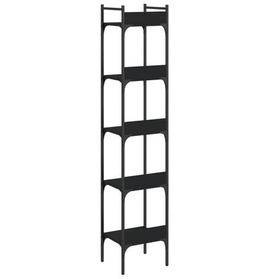 vidaXL Bookshelf 5-Tier Black 35x30x174 cm Engineered Wood