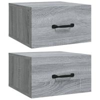 vidaXL Wall-mounted Bedside Cabinets 2 pcs Grey Sonoma 35x35x20 cm