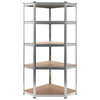 vidaXL Storage Shelf Silver 75x75x180 cm Steel and MDF