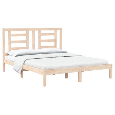 vidaXL Bed Frame without Mattress 150x200 cm King Size Solid Wood Pine