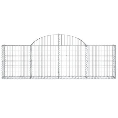 vidaXL Arched Gabion Baskets 8 pcs 200x30x60/80 cm Galvanised Iron