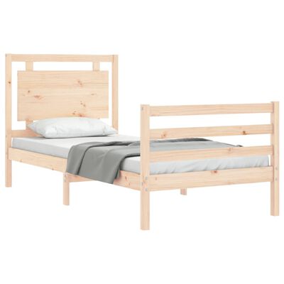 vidaXL Bed Frame without Mattress Single Solid Wood