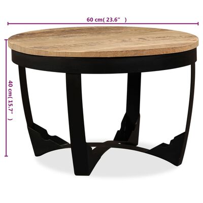 vidaXL Coffee Table Solid Rough Mango Wood 60x40 cm