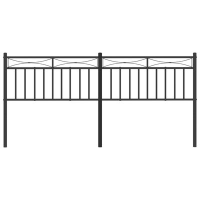 vidaXL Metal Headboard Black 180 cm