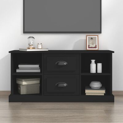 vidaXL TV Cabinet Black 99.5x35.5x48 cm Engineered Wood