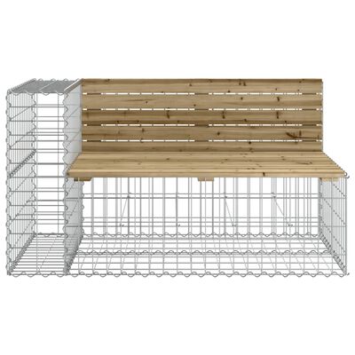 vidaXL Garden Bench Gabion Design 122x71x65.5 cm Impregnated Wood Pine