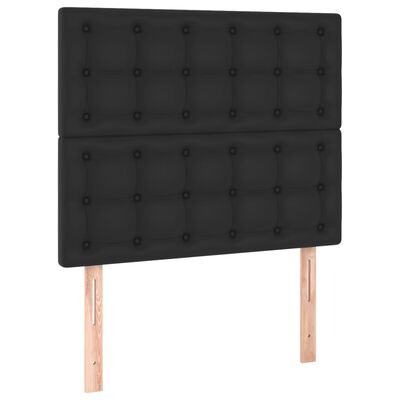 vidaXL LED Headboard Black 100 cm Faux Leather