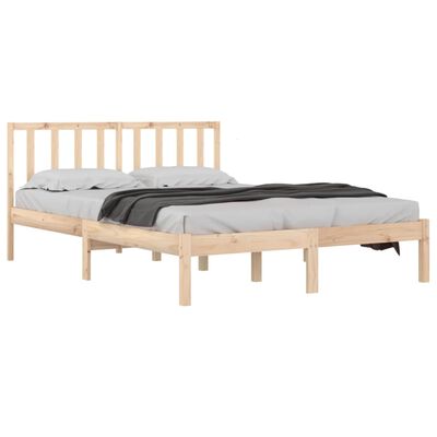 vidaXL Bed Frame without Mattress Solid Wood Pine 180x200 cm Super King