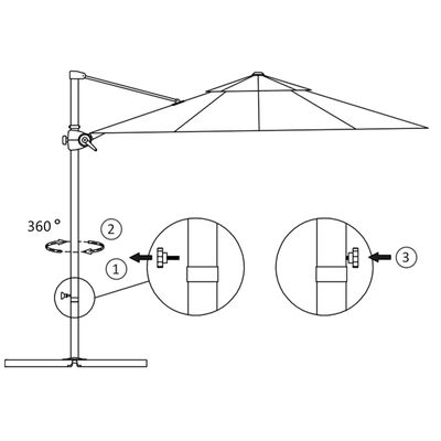 vidaXL Garden Parasol with Portable Base Anthracite