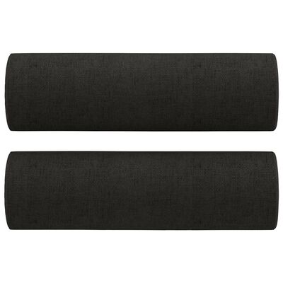 vidaXL 3 Piece Sofa Set with Pillows Black Fabric