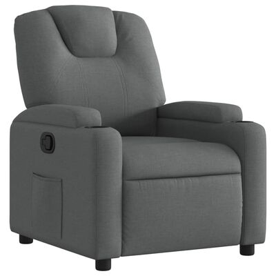 vidaXL Recliner Chair Dark Grey Fabric