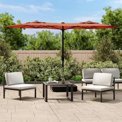 vidaXL Double-Head Garden Parasol Terracotta 316x240 cm