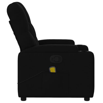 vidaXL Massage Recliner Chair Black Fabric