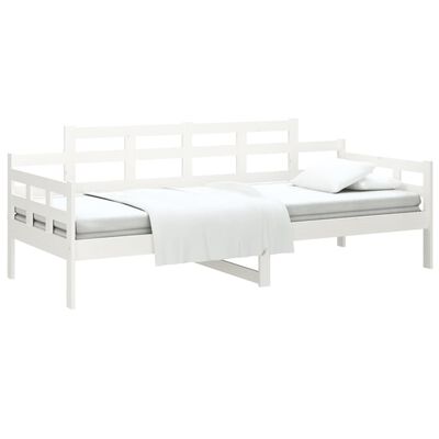 vidaXL Day Bed without Mattress White Solid Wood Pine 90x190 cm Single