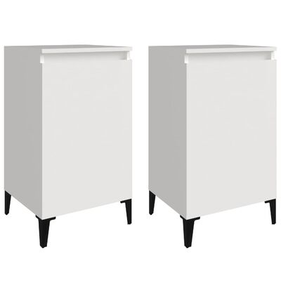 vidaXL Bedside Cabinets 2 pcs High Gloss White 40x35x70cm Engineered Wood