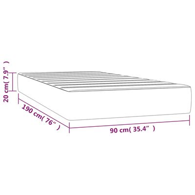 vidaXL Pocket Spring Bed Mattress Black 90x190x20 cm Velvet