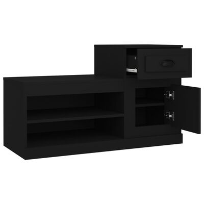 vidaXL Shoe Cabinet Black 100x42x60 cm Engineered Wood