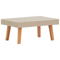 vidaXL Garden Coffee Table Poly Rattan Beige