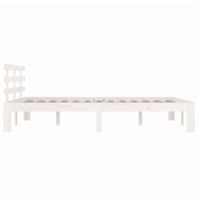 vidaXL Bed Frame without Mattress White Solid Wood 150x200 cm King Size