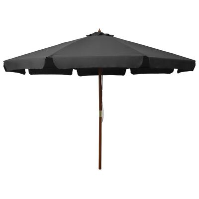 vidaXL Garden Parasol with Wooden Pole 330 cm Anthracite