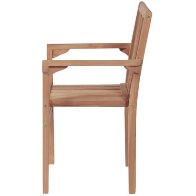 vidaXL Stacking Garden Chairs 2 pcs Solid Teak Wood