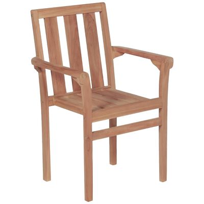 vidaXL Stacking Garden Chairs 2 pcs Solid Teak Wood