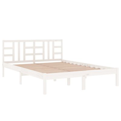 vidaXL Bed Frame without Mattress White 180x200 cm Super King Solid Wood