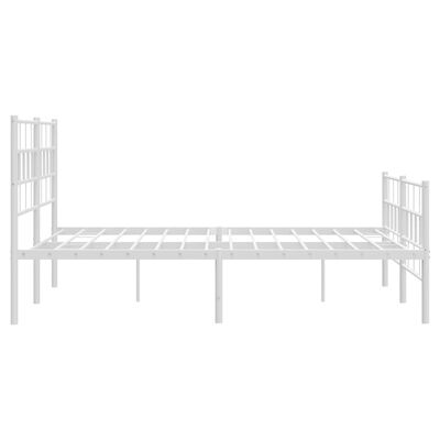 vidaXL Metal Bed Frame without Mattress with Footboard White 150x200 cm King Size