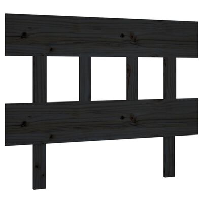 vidaXL Bed Headboard Black 93.5x3x81 cm Solid Wood Pine