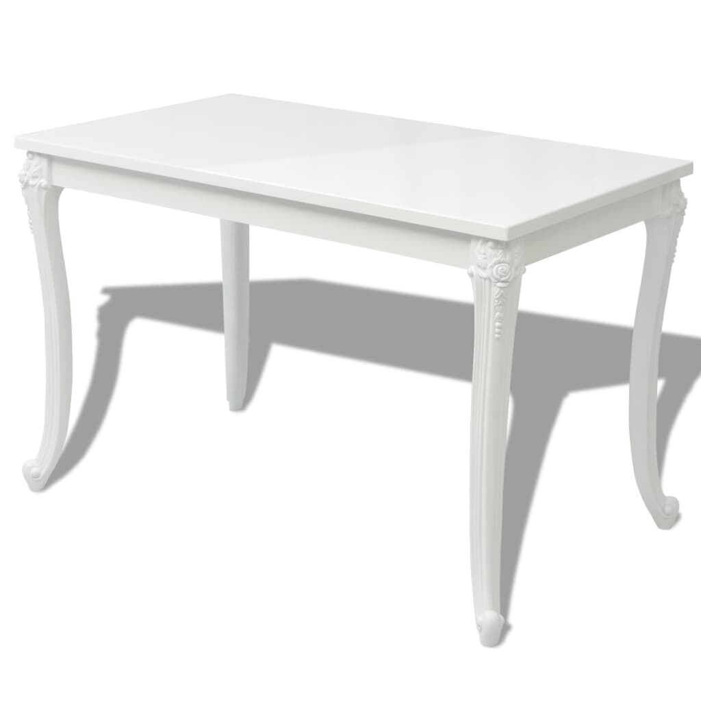 white high gloss small dining table