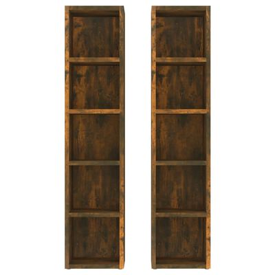 vidaXL CD Cabinets 2 pcs Smoked Oak 21x16x93.5 cm Engineered Wood