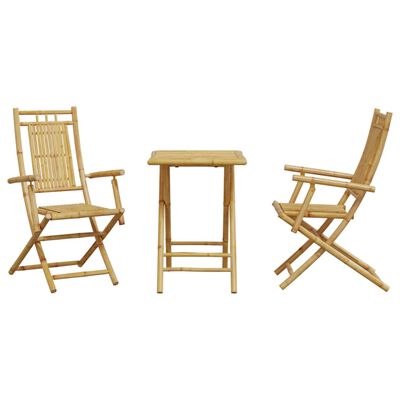 vidaXL 3 Piece Bistro Set Bamboo