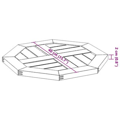 vidaXL Table Top 40x40x2 cm Octagonal Solid Wood Acacia